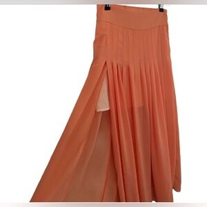 Anthropologie Maeve Zocala Maxi Skirt with side split , peach/coral , size XS